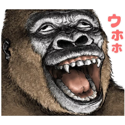 gorilla jim, gorila jahat, tato gorilla, gorila itu menyeringai, gorilla king cong