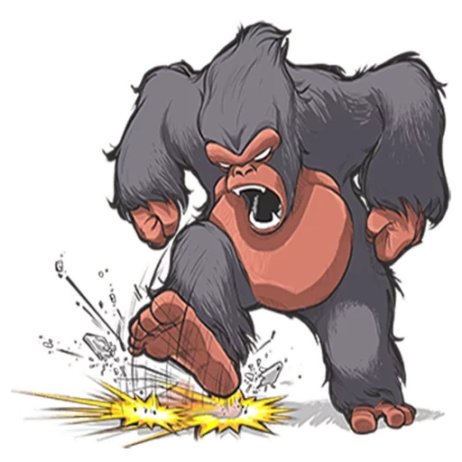 gorilla, signor gorilla, cartoon del gorilla, cartoon malvagio gorilla