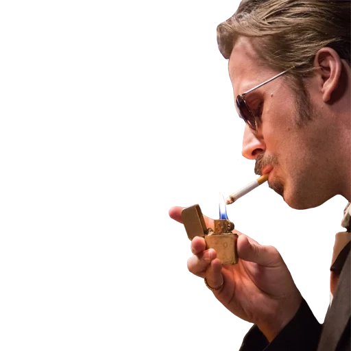 pour, male, ryan gosling smokes