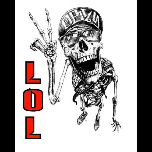 скелет, скелет рисунок, crazy skull ашка, эскизы татуировок, казак скелет тату