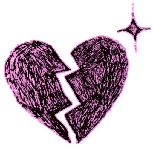 la figura, cuore nero, disegna un cuore, cuore spezzato, cuore a metà nero