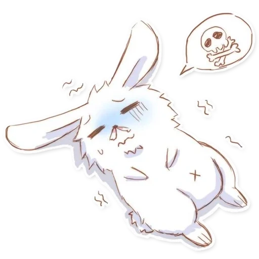 das kaninchen, bunny anime, das weiße kaninchen, das muster des kaninchens, kleines weißes kaninchen