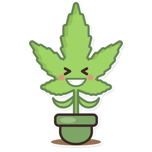 растение, марихуана, конопля марихуана, мультяшная конопля, марихуана вектор мульт