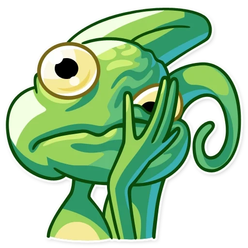 caméléon, caméléon gringo, cartoon de grenouille