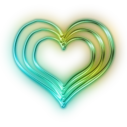 сердце, неон сердце, зеленое сердце, цветное сердце, сердце неоновое