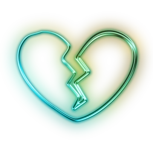 зеленое сердце, цветное сердце, символ зеленое сердце, неоновое сердце прозрачном фоне, неоновое разбитое сердце прозрачном фоне