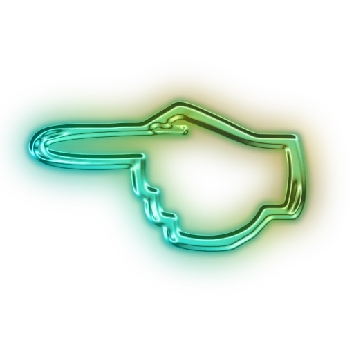 стрелка неон, зеленый неон, неоновые значки, палец вниз неоновый, неоновые штуки фотошопа