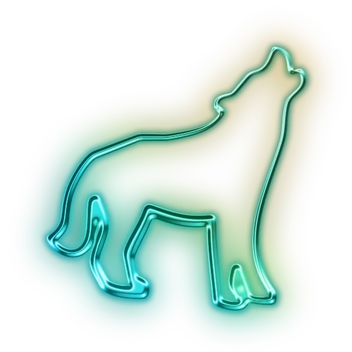wolf dog, фон животные, форма печенья волк, неоновые фигуры животных, неоновые фигурки прозрачном