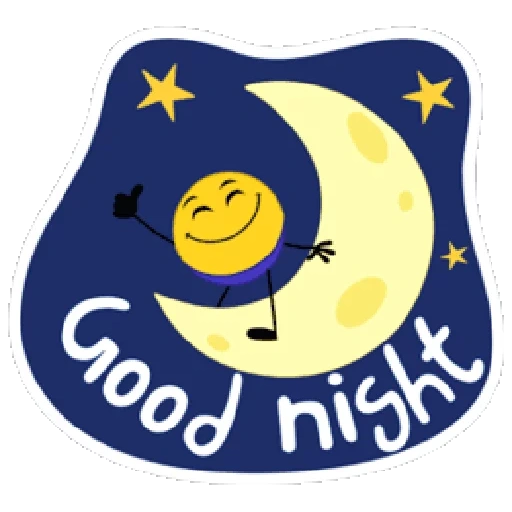 moon, nuit, smiley dans le ciel nocturne, klipat good night, moon flashcards for kids