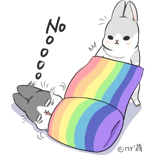 animation, rabbit, year cat, lgbt hare, fox burps rainbow