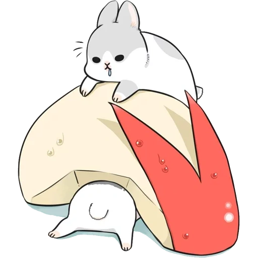 gato, machiko, conejo de sushi, pequeño conejo de madera, rabbit machiko