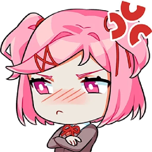 natsuki ddlc, ddlk natsuki, docas de natsuki, natsuki docks chibi