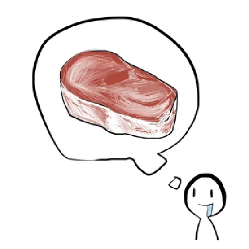 carne, filete, carne cruda, pedazo de carne, un trozo de carne es dibujos animados