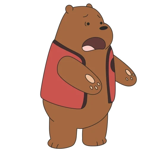 grizz sokol, karakter beruang, kami bare bears brown, kami telanjang beruang grisli, karakter beruang hebat