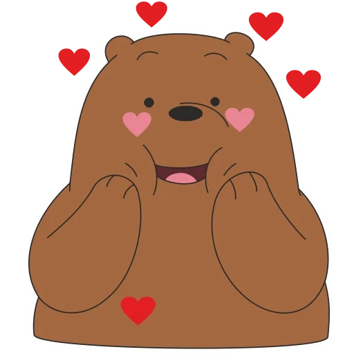 gryazz, the bear is cute, cartoon bear, bear is a cute drawing, cartoon about bears hearts