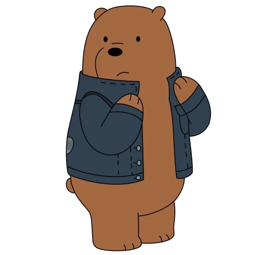 bare bears, the bear is cute, cartoon bear, bear is brown, we bare bears grisli