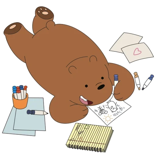 notebook, good night with a meme, cartoon bear, we bare bears notebook