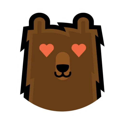 anime, urso, logotipo, caro urso, urso preto