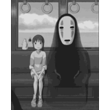 dirigido por fantasmas, sem rosto levado por fantasmas, negociado pelos fantasmas de miyazaki, sem rosto realizado por fantasmas, anime carregado por fantasmas sem rosto
