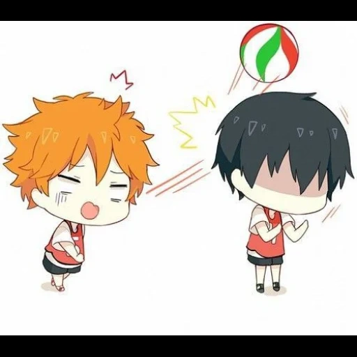 foto, kageyama chibi, hinata shoyo chibi, hinata kageyama chibi, vôlei de anime hinata kageyam chibi