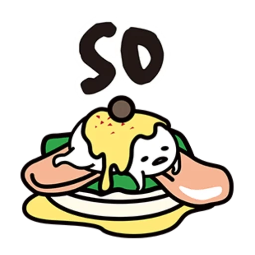 gooddama, gudetama, goodtama toka boca, telur dan bacon klipat