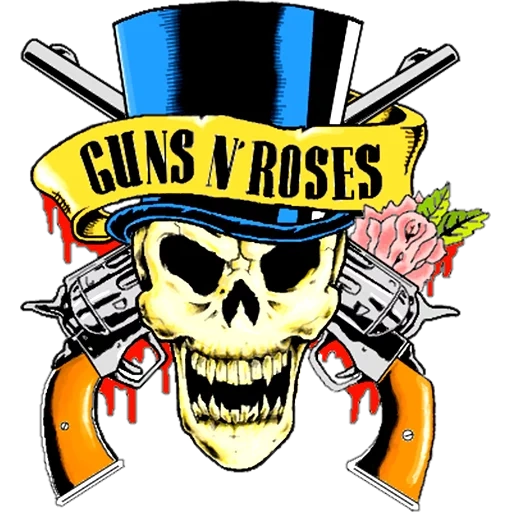 fusils n roses, crâne de roses de canons, guns n rose le crâne, logo guns n roses, guns n roses patience