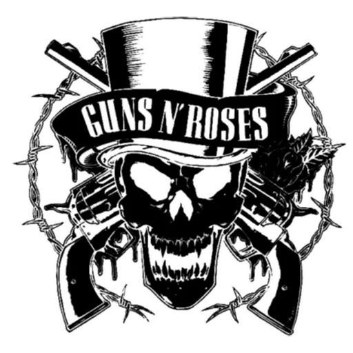 logo guns n roses, gun n rose logo, gun n rose logo, pistola n rosa adesivo rosso, guns rose logo