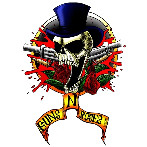 cranio, guns n roses, logo guns n roses, gun n rose logo, gun n rose band emblema