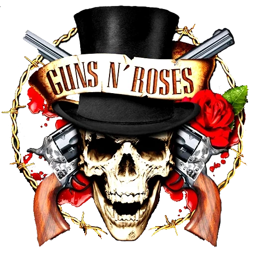 guns n roses, gun n rose skull, gun n rosarotes logo, gun n rose rote aufkleber, silber ring gun n rose red