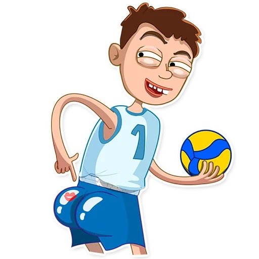 plusieurs joueurs de volleyball, boy, autocollants, télégram stickers, george emoji
