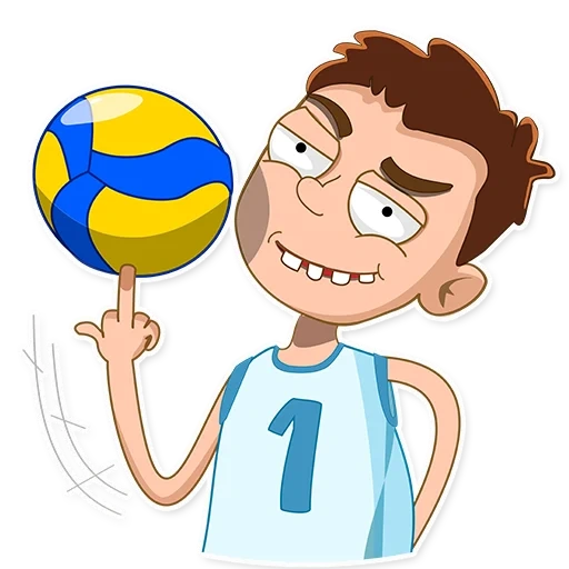 jogadores de vôlei de desenhos animados, volleyball children, adesivo de telegrama, volleyball, adesivos telegrama