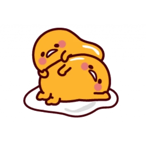 joli, gudetama, bourdonnement, jaune de buzza, joneur japonais de hudetama