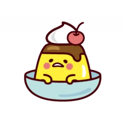 cibo dolce, pudding kawaii, i disegni di cibo sono carini, disegni di kawaii carini, cassa di disegni alimentari di kawaii