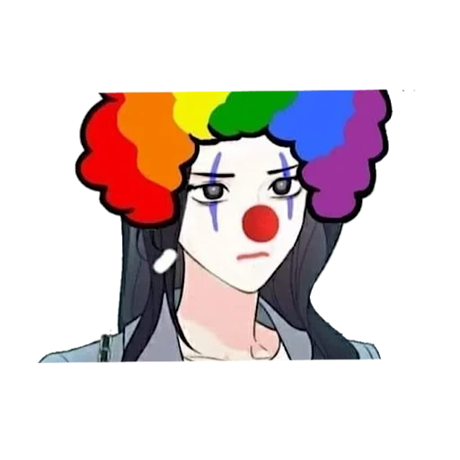 anime, clown, mensch, jojo clown, das gesicht von anime chan