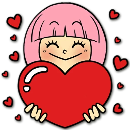the wasap, love, anime heart, mädchen in form eines herzens, cute heart anime