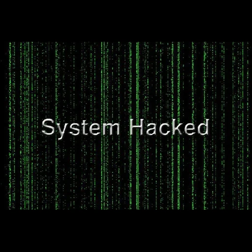screen, hacker, inscription of hack, system activated, system fault matrix