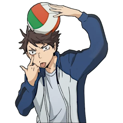 haikyuu, tooru oikawa, oikawa bakka, personajes de anime, voleibol de anime que sirve a oikawa