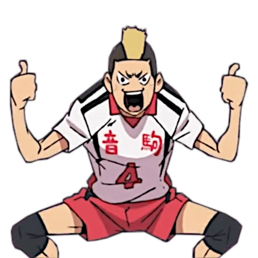 tanaka ryu, anime de volleyball, personnages d'anime, volley-ball yamamoto, takemotor yamamoto volleyball