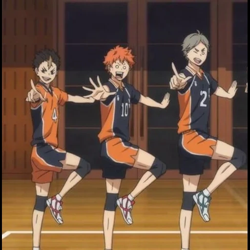 haïkyuu, anime de volleyball, personnages de volleyball, anime volleyball 4 2 partie, équipe de volleyball japonaise karasuno