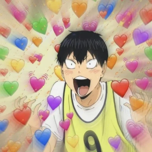 picture, anime kawai, kageyama memes, kageyama tobio, anime volleyball memes