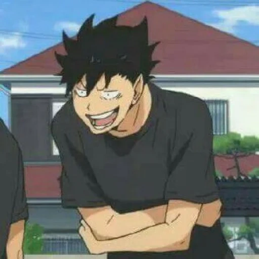 the anime is funny, anime volleyball, anime characters, kuroo tsuro laughter, kuroo tsuro me always was