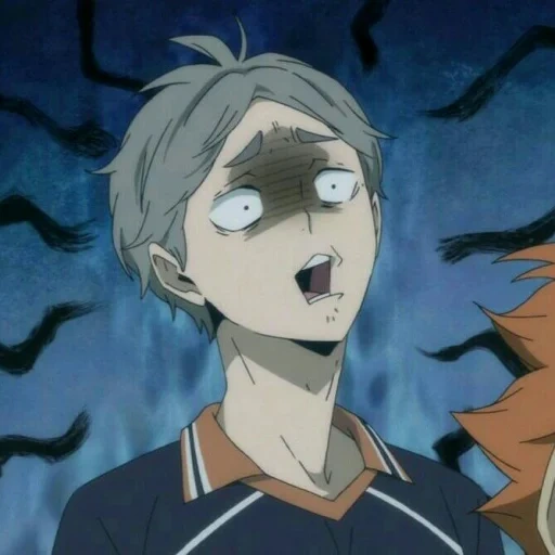 haikyuu, bobata kazuma, volleyball anime, volleyball haikyuu, the volleyball of sugavara is evil