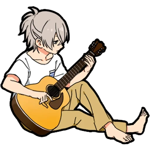 diagram, seni animasi, anime boy, anime gitar, karakter anime