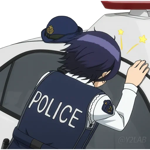 anime, anime characters, anime is a policeman, lena infinite summer police, counterparted by a female policeman anime