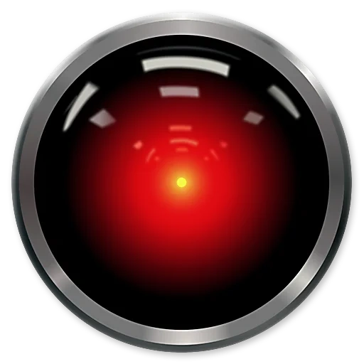 hal, buio, hal 9000, cyber oculare senza sfondo, 2001 space odyssey