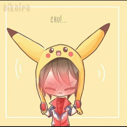 picachu, figura, pikachu chibi, pikachu de parede vermelha de anime, padrão de anime bonito