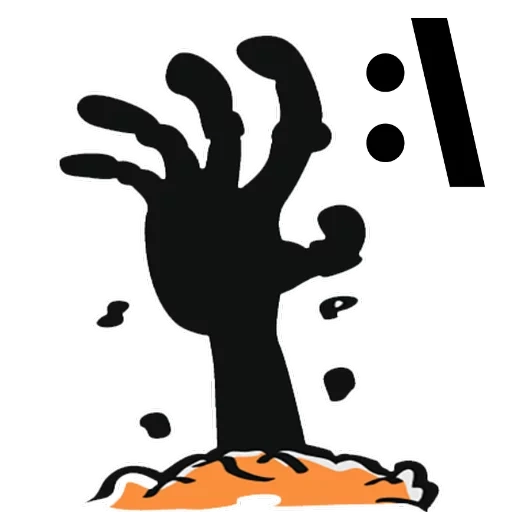 pacote, mão, mão de zumbi, a mão do logotipo zumbi