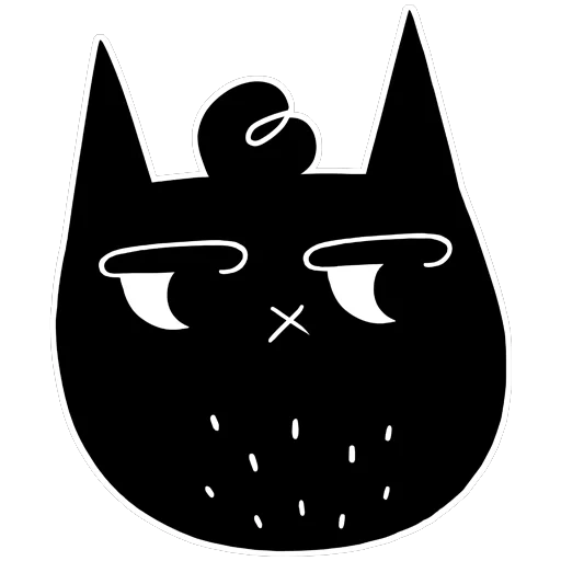 die katze, the cat face, katzengesichtsvektor, abzeichen der dreiäugigen katze, logo katze quadrat