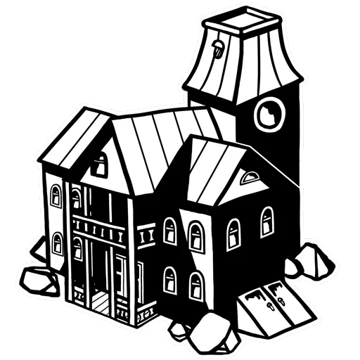 halloween, maison noir et blanc, logo de l'usine, petite maison noir et blanc enfants, peinture halloween dans la cabine
