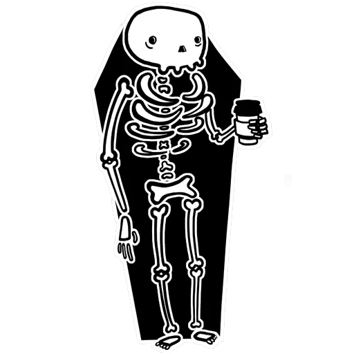 das skelett, the skeleton, das sargskelett, das schwarze skelett, halloween skelett